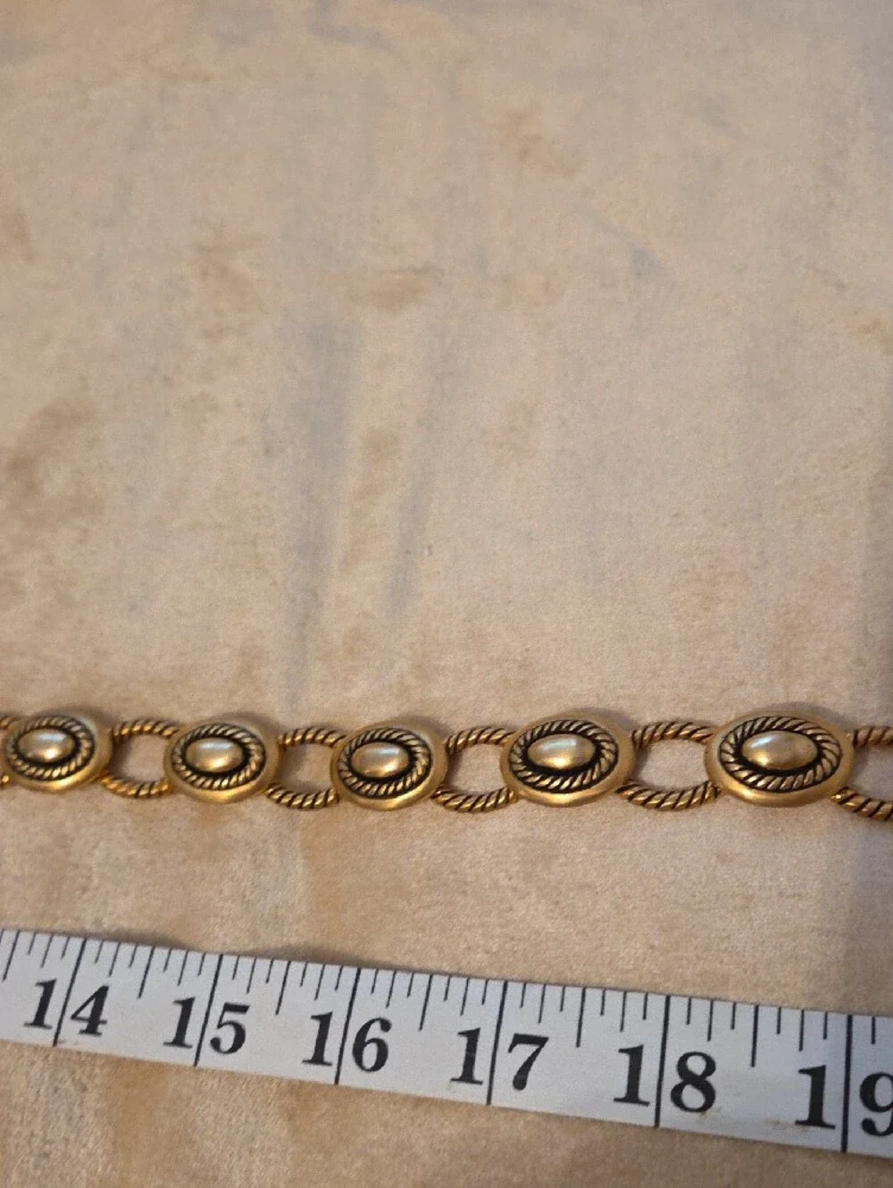 Brighton Brown Leather and Gold-Tone Chain Belt /Vintage